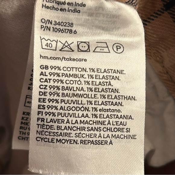 H&M Men’s Brown & Black Plaid Pants size 38 - Picture 5 of 7